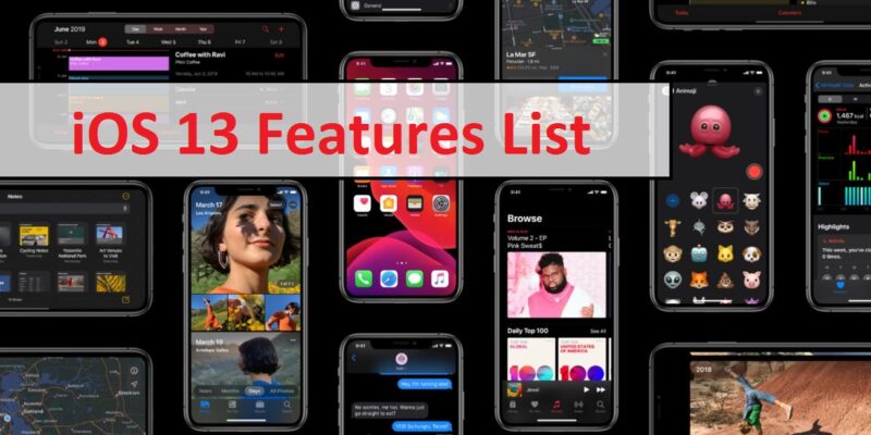 iOS 13 features List