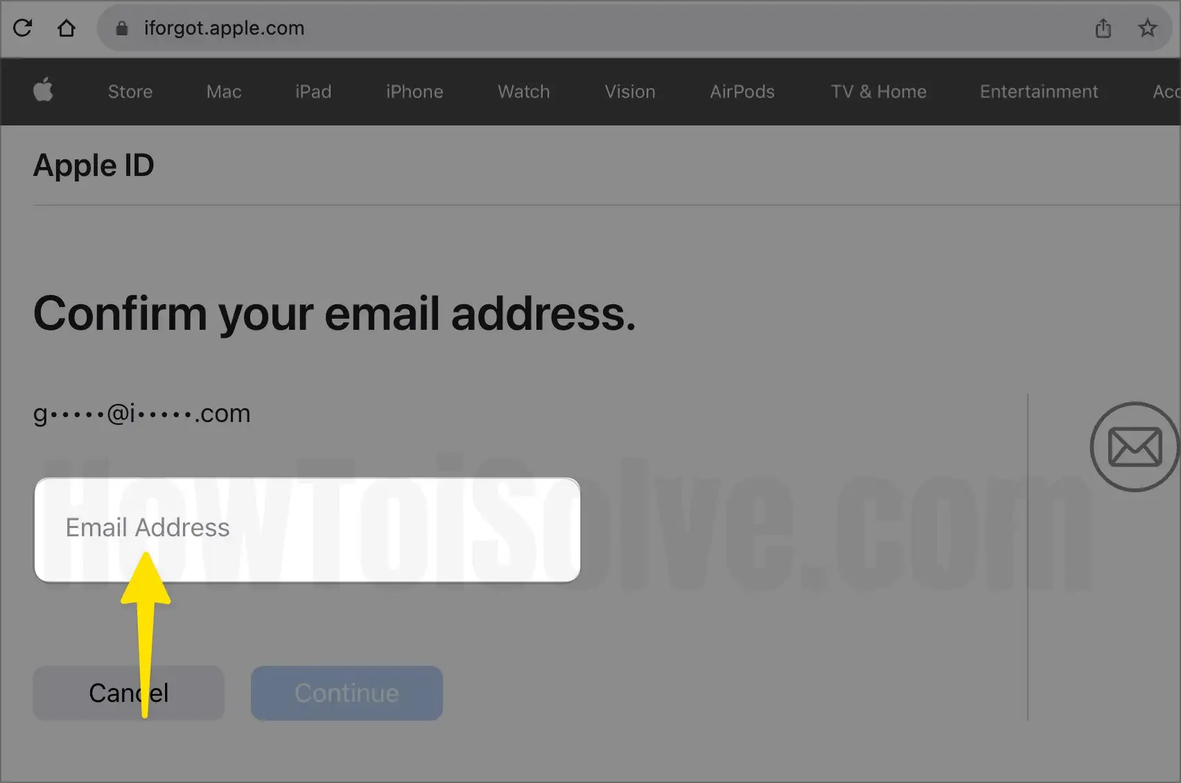 Enter your email address on mac