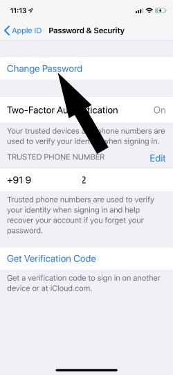 Change Password on iPhone for Apple ID or iCloud account