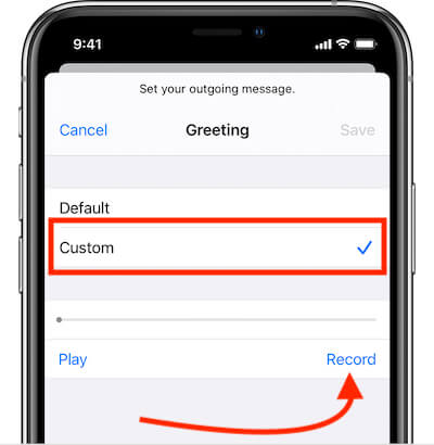 Change Custom Greeting Message Voicemail iPhone