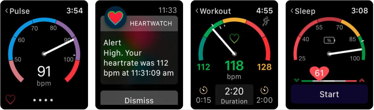 Heartwatch heart activity app for apple watch