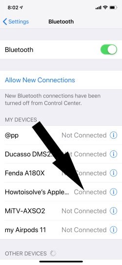 Paired Bluetooth Headphone on iPhone