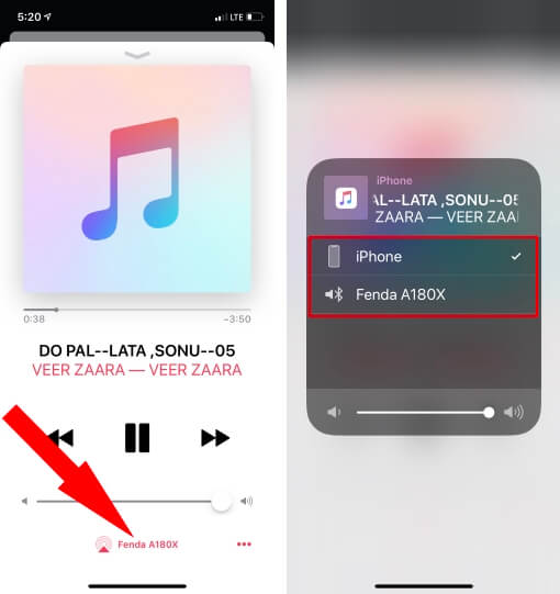 Open Muic and check music play correctly with Airplay option