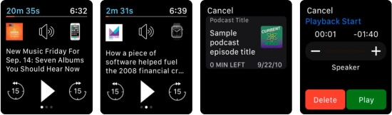 icatcher podcast app for Apple Watch