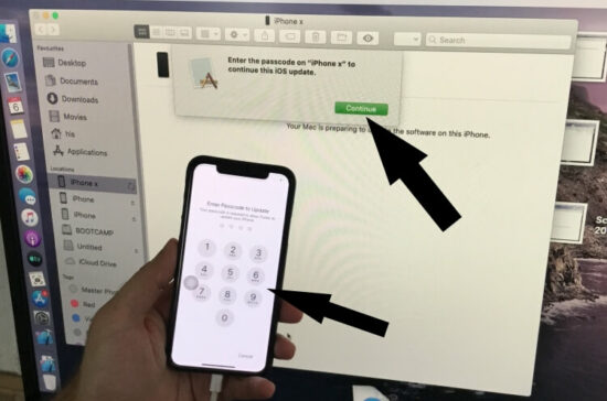 Enter Passcode to Validate and Start install iOS
