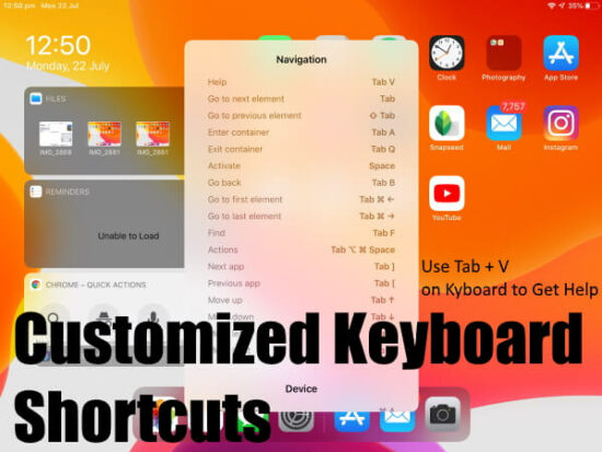 Customise or Change External Keyboard Shortcut on iPadOS