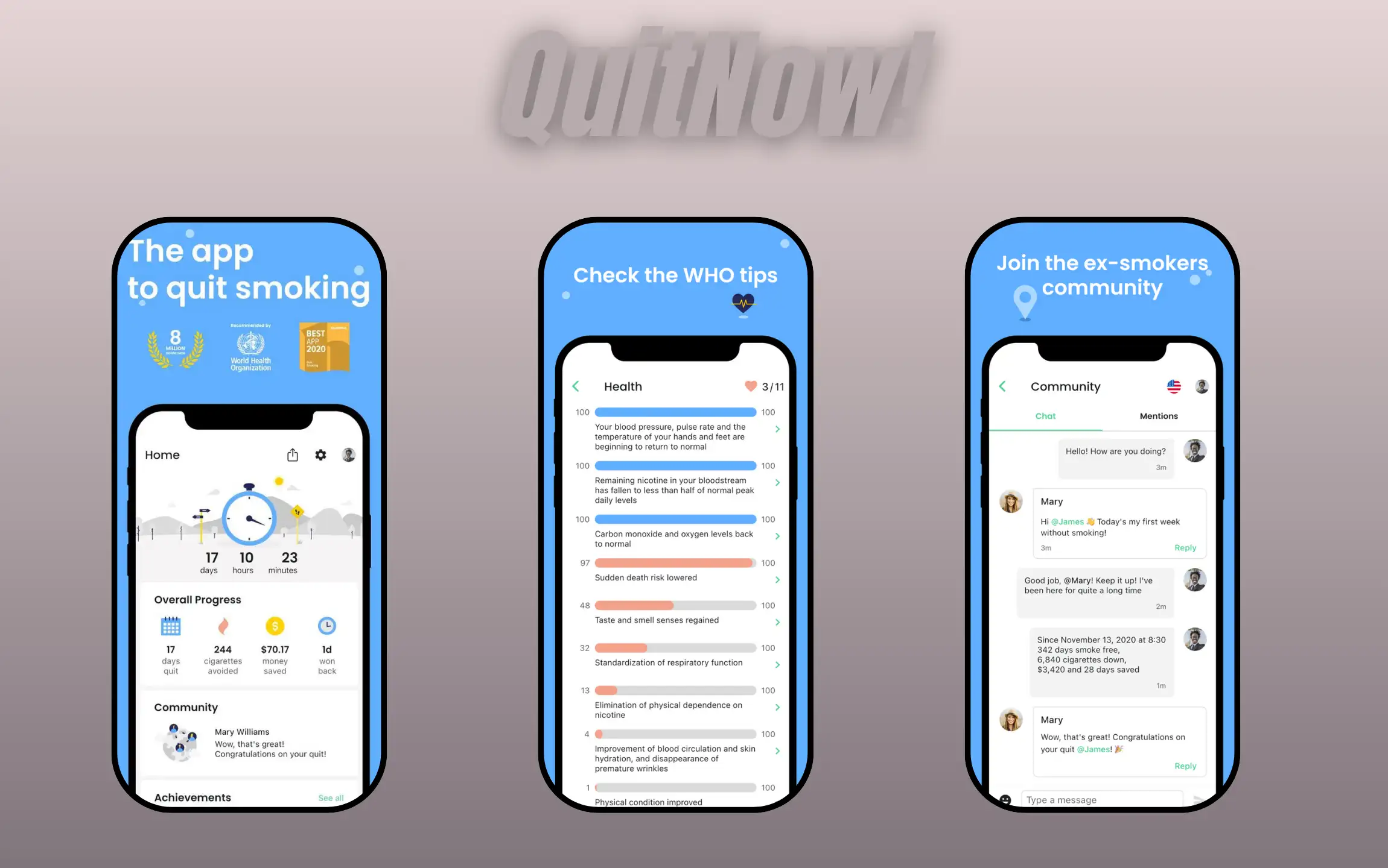 QuitNow! Quit Smoking App for iPhone