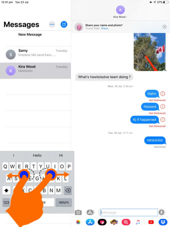 pinch Zoom out to Exit from Floating keyboard on iPad in iPadOS 13 or later