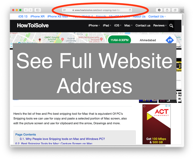 mac safari hide address bar