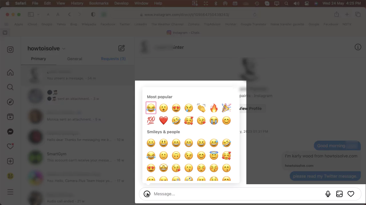 send-emoji-or-voice-or-picture-and-videos-using-instagram-on-mac-computer