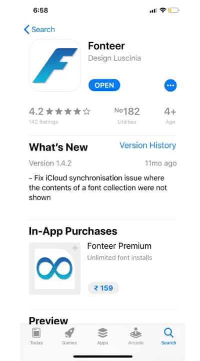 use Fonts app on iPhone and iPad
