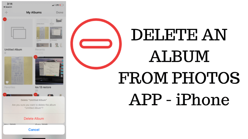 Delete Photo Album from Photo App on iPhone
