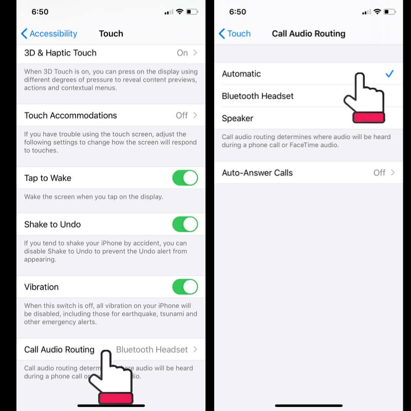Call Auto Routing on iPhone 11 (Pro Max)