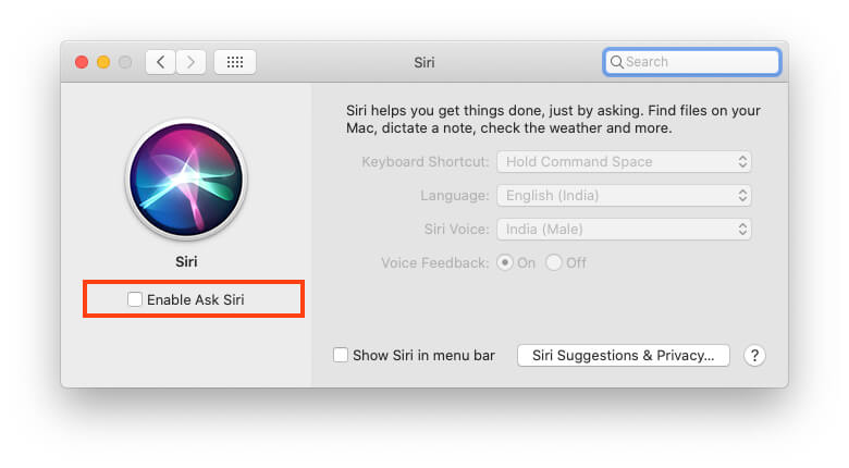Turn off Siri recordings from apple server on Mac