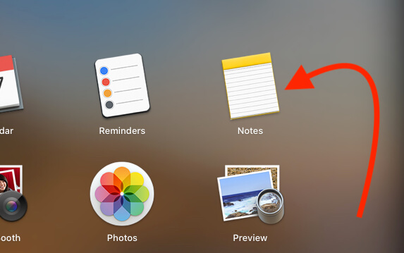 Open Notes App on Mac