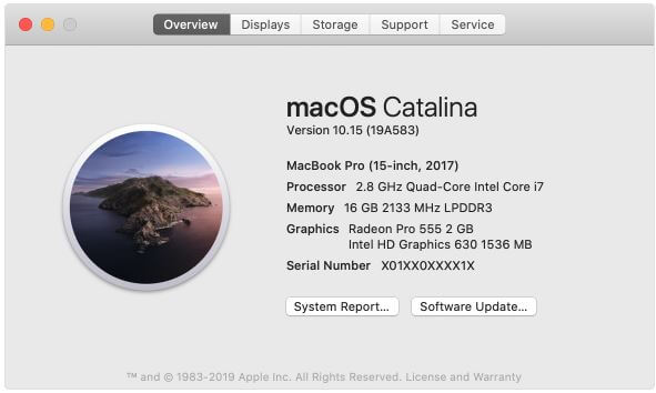 About This Mac Serial Number