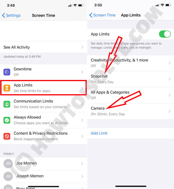 Check Screen Time App Limits on iPhone