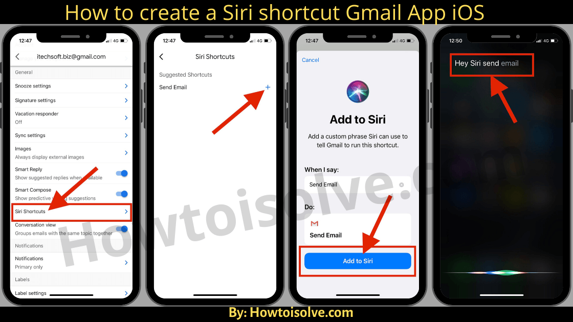 How to create a Siri shortcut Gmail App iOS and ipadOS