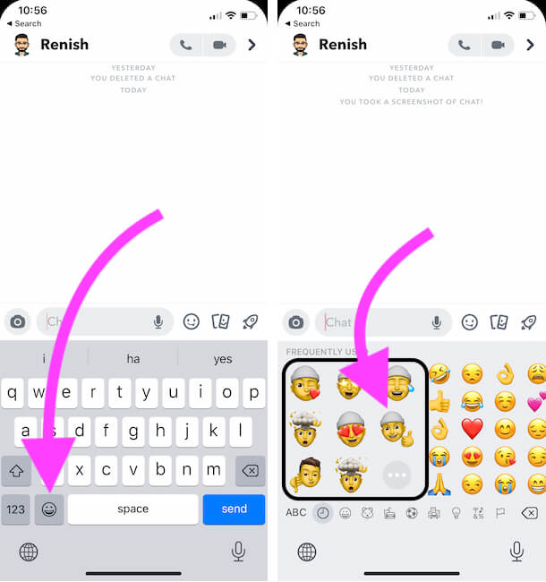 Access Memoji From Emoji Keyboard on iPhone Keyboard app