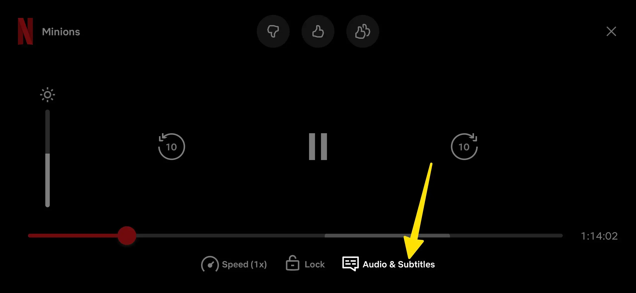 Select Audio & Subtitles on iPhone