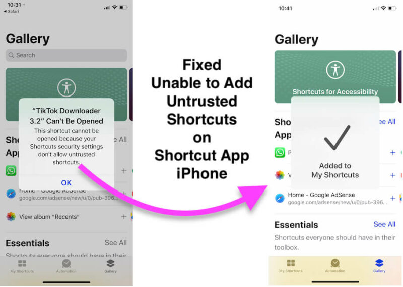 Fixed Unable to Add Untrusted Shortcuts on Shortcut App iPhone
