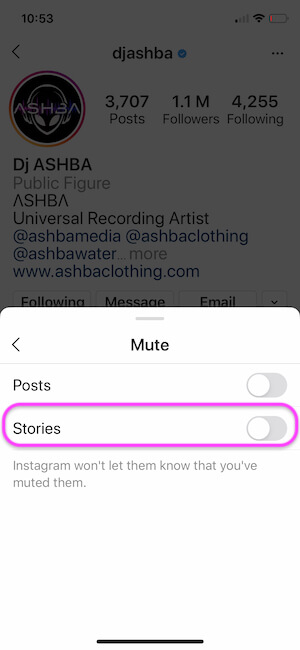 Turn off Stories on your iPhone instagram app