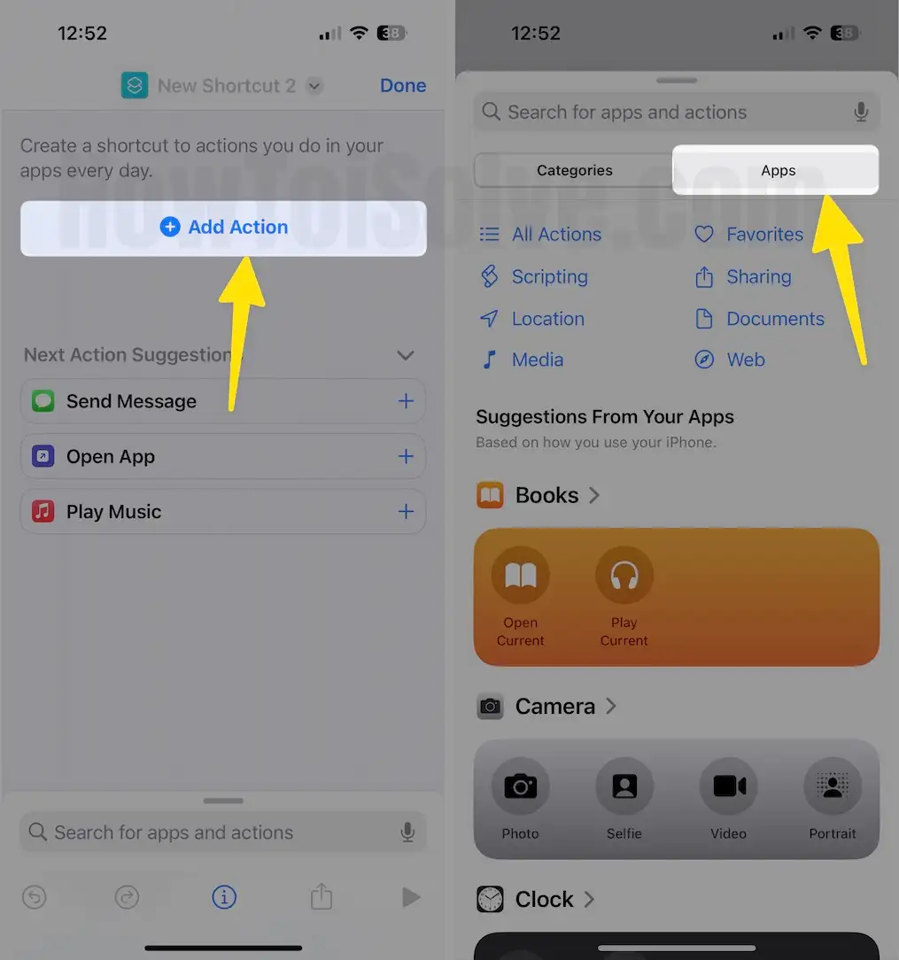 Create a shortcut for all on iPhone