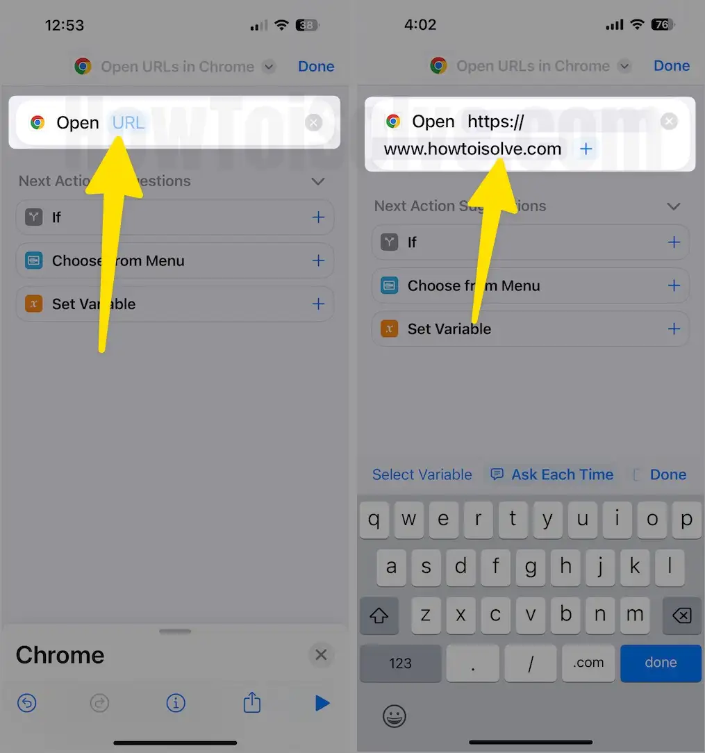 Add Web URL in Chrome Shortcut