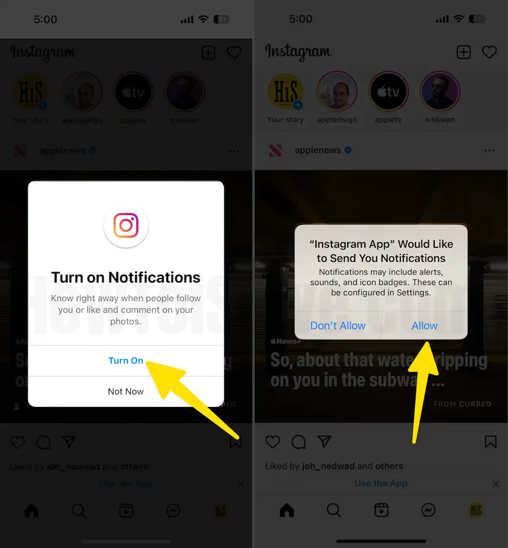 Turn on Instagram Notifications for Instagram Lite or Webapp