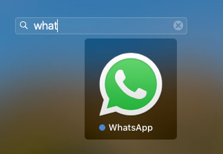 Open WhatsApp from Spotlight Search on Mac