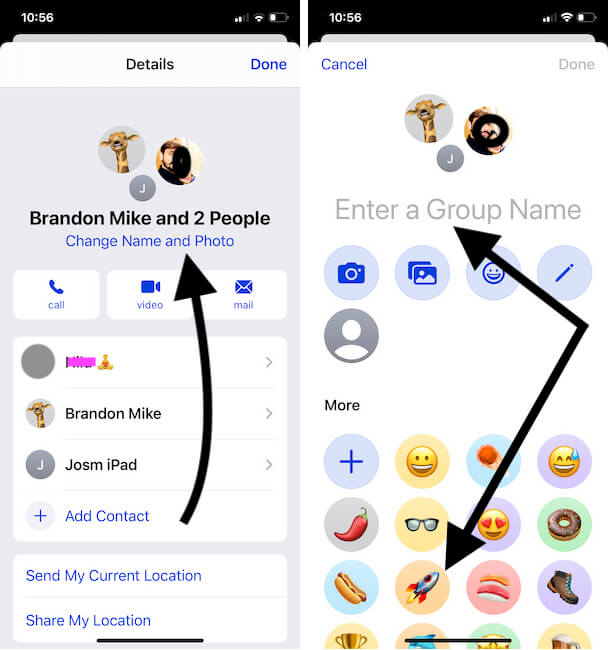 Change Group name and Photo on iPhone Imessage Conversation