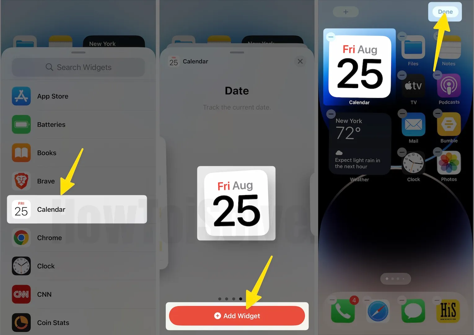 How to Add a Calendar Widget to the Home Screen