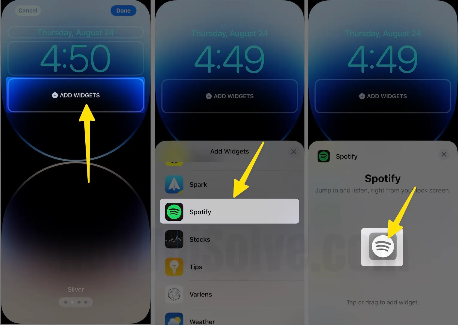 How to add Spotify widget to lock screen iPhone