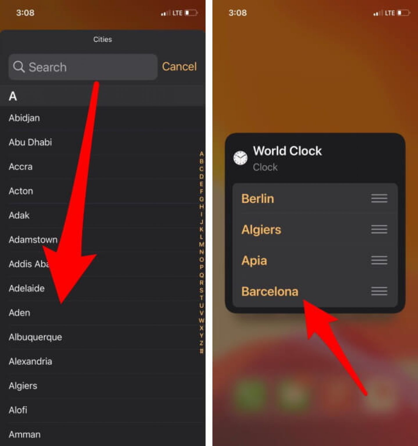 How to Change Default City in World Clock Widget on iPhone