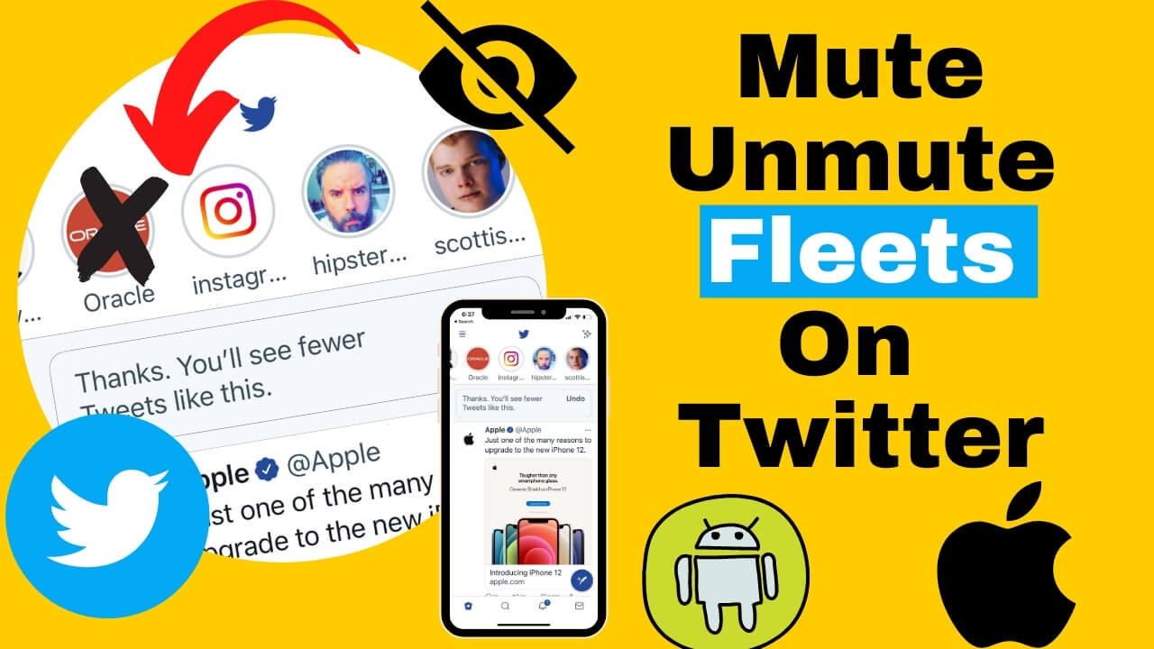 Mute Unmute Fleets On Twitter iPhone and android