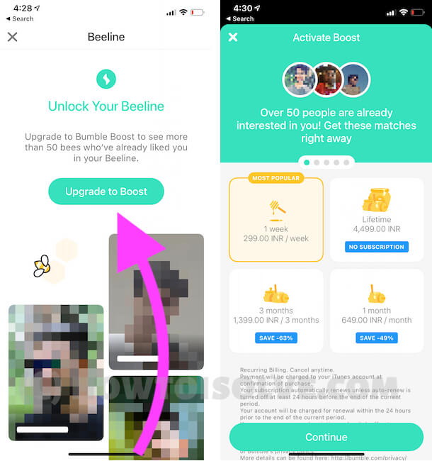 Boost SuperSwipes on Bumble app
