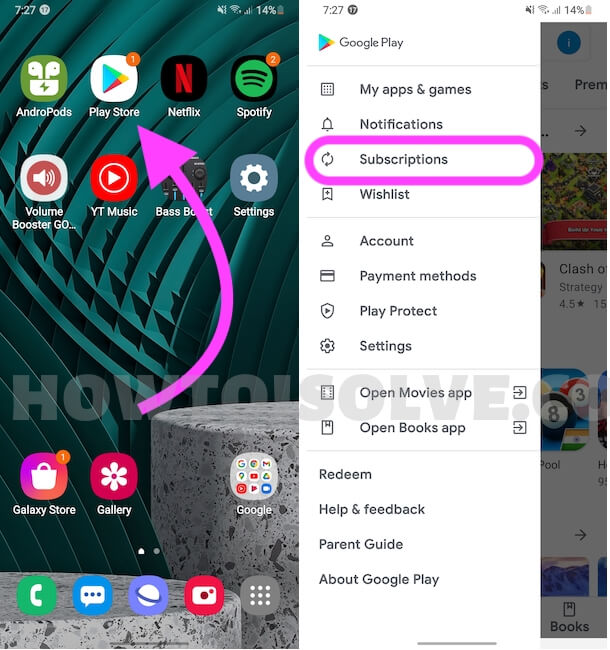 Cancel Subscription on Android Mobile from play store