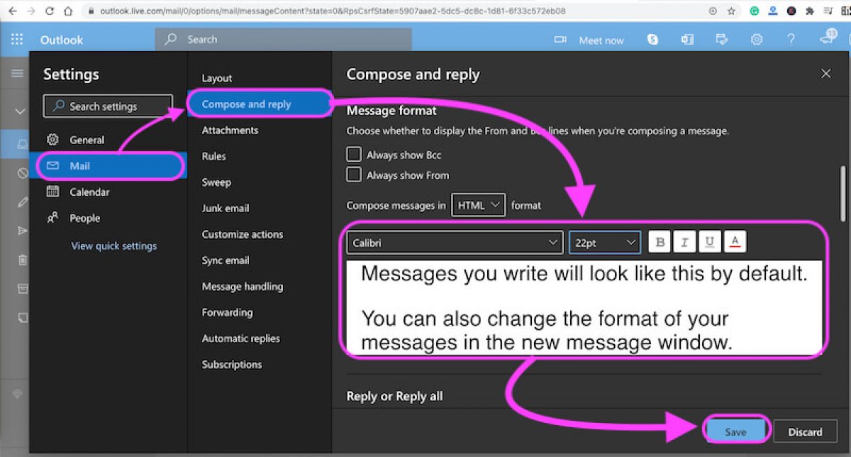 How to Change the Default Font and Size in Outlook? Text Formatting