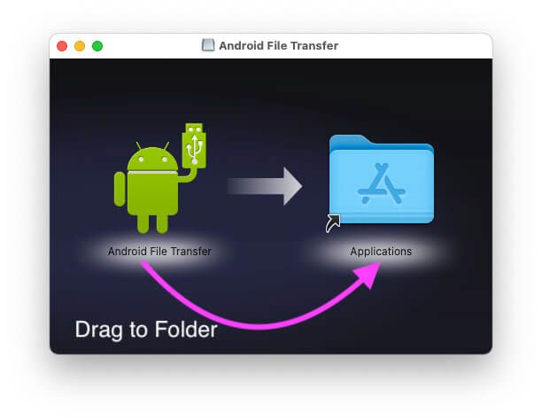 Extract Android File Transfer App to Applications folder on Mac