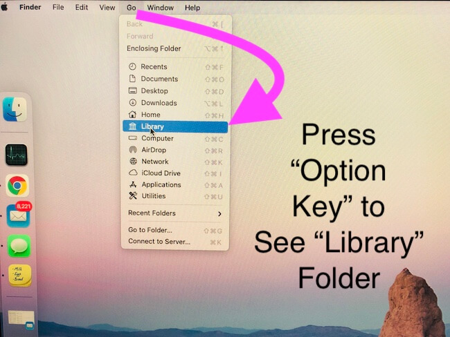 Find Library folder on Mac