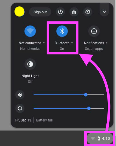 Open Bluetooth Settings on ChromeOS