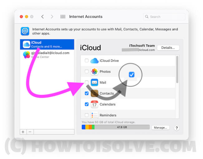 Reactivate Email account on Mac for Mail app