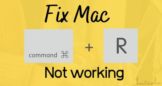 Fix Command R Not Working on the Mac