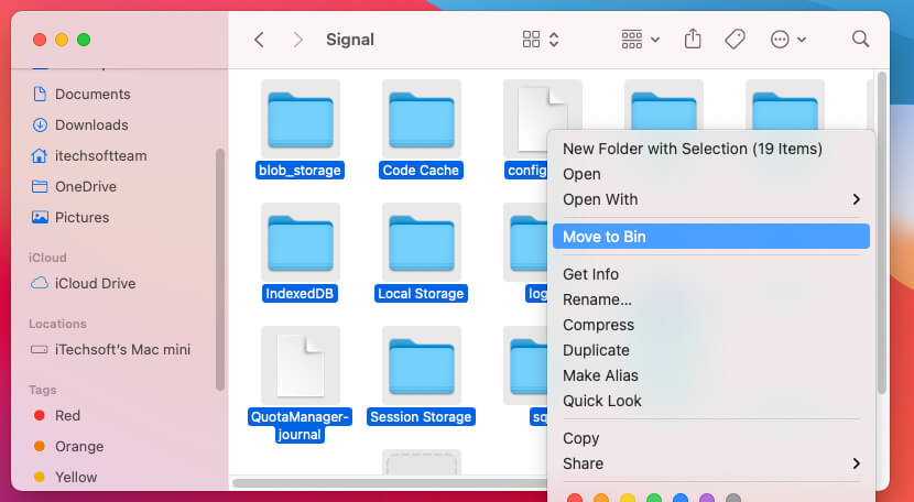 Move to bin all the signal data from mac