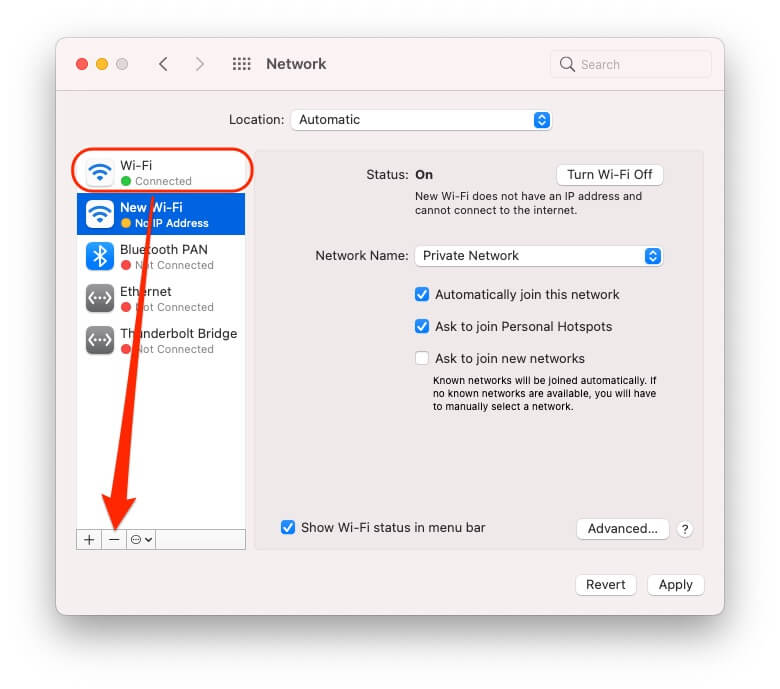Delete old WiFi configurations on Mac