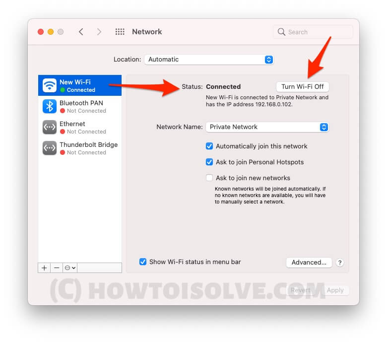 Новый профиль Wi-Fi добавлен на Mac