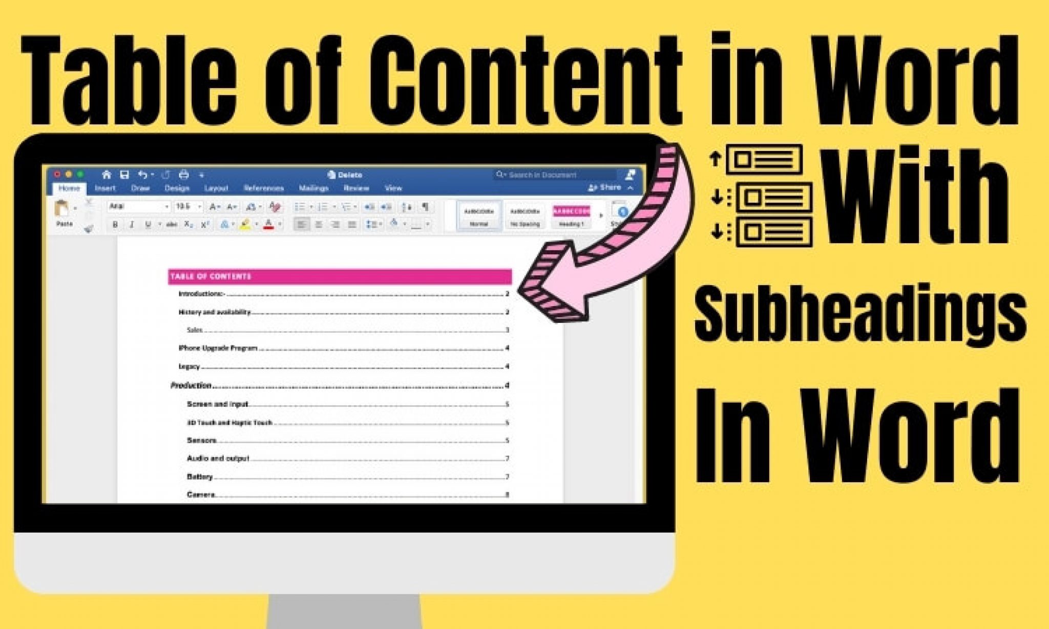 How To Insert A Table Of Contents In Word on Mac & Windows