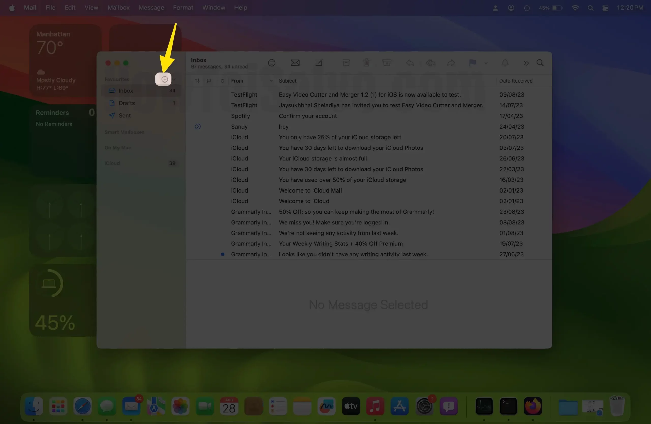 Add Flags In mail app sidebar on mac