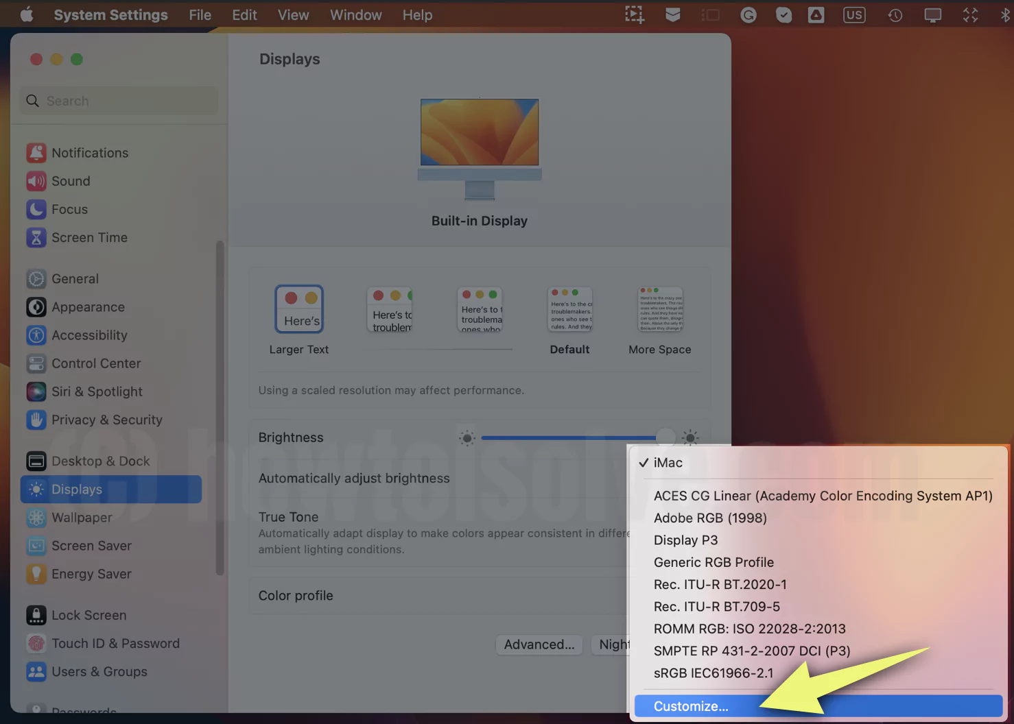 Change Color Profile on Mac