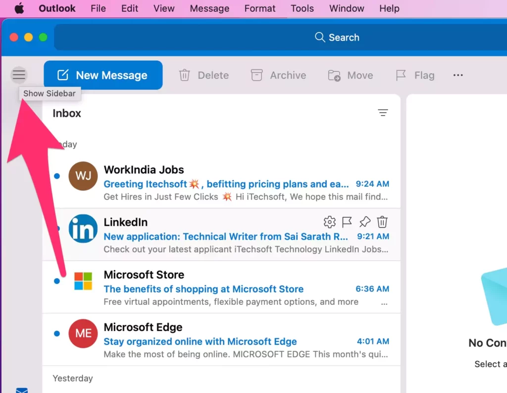 show-sidebar-on-outlook-mail-app-on-mac